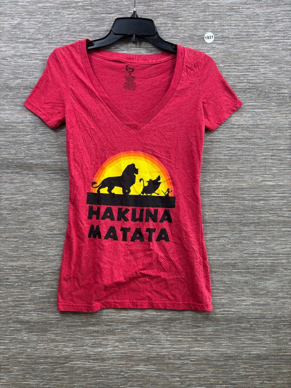 Walt Disney The Lion King Hakuna Matata T-shirt Teens M Pink Red Short Sleeves